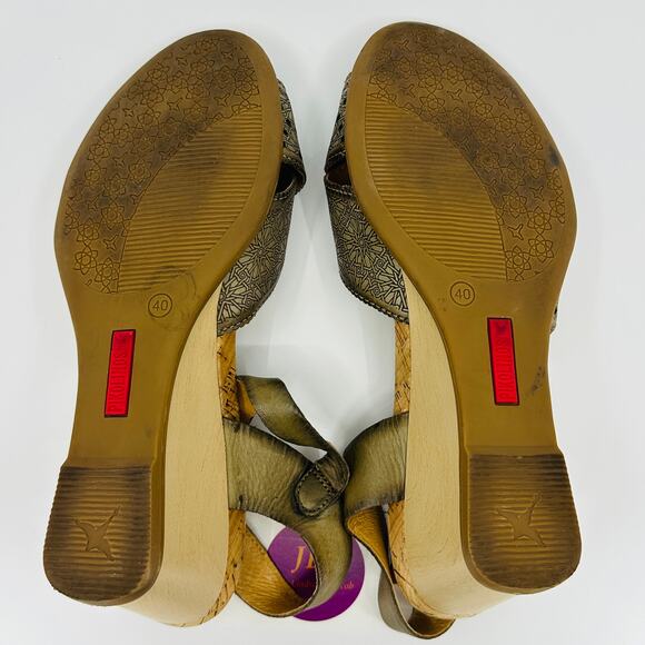 Pikolinos Women's Vigo Laurel Leather Wedge Sandals W3R-1613 Size 40/ 9-9.5 US - Picture 10 of 12